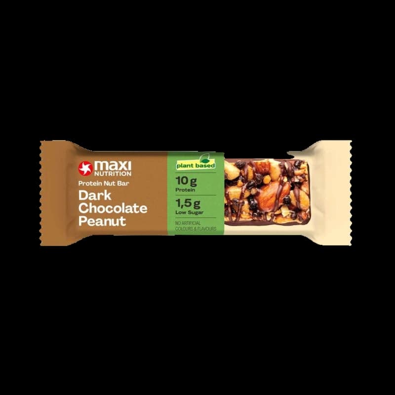 Baton proteic cu ciocolata amaruie si arahide- Dark Chocolate Peanut Maxi Nutrition