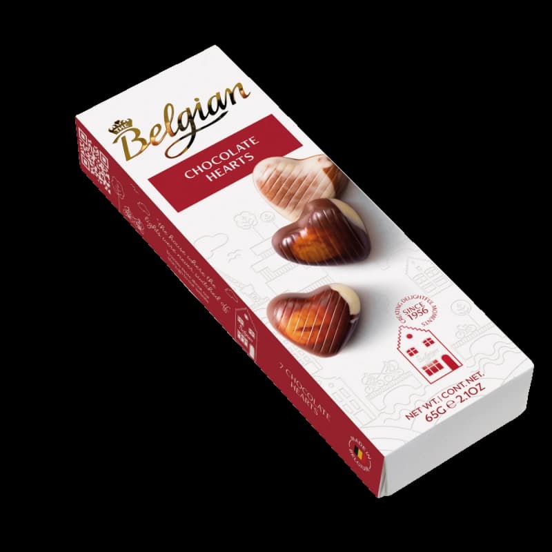 Bomboane de ciocolata The Belgian în forma de de inimioara