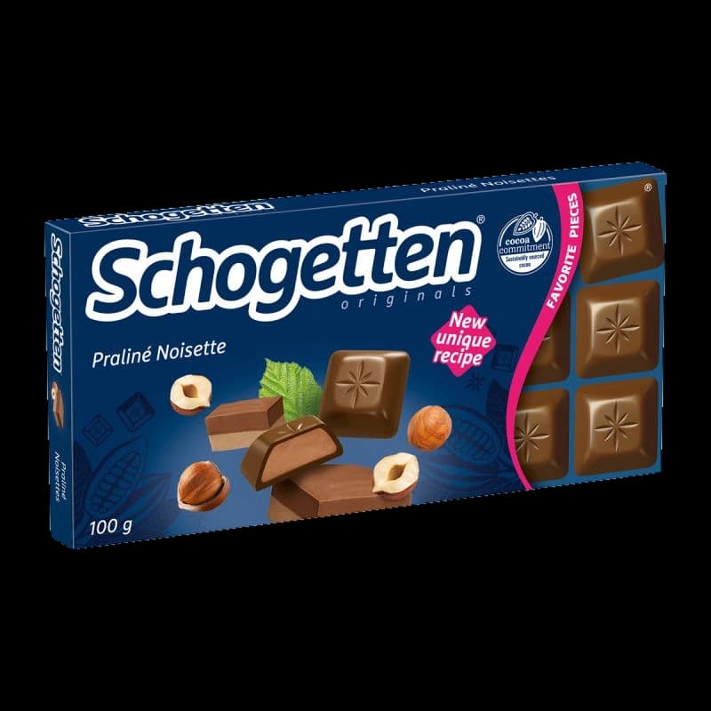 Ciocolata Schogetten cu lapte umplută cu cremă de nougat