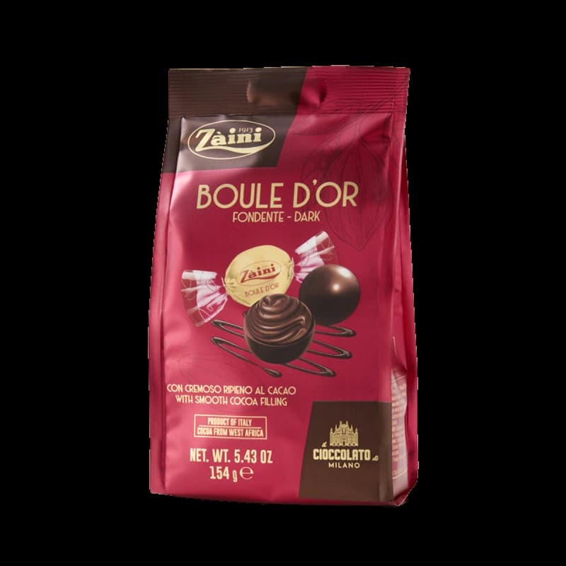 Bomboane cremoase de ciocolată amaruie Boule d'Or Dark Zaini