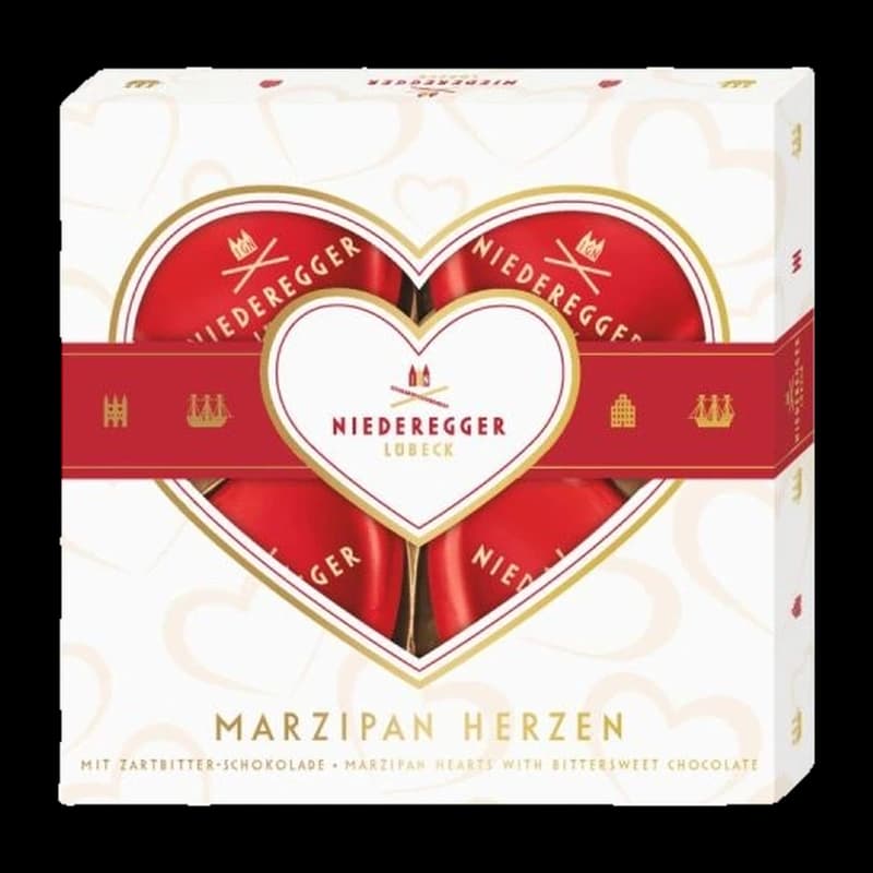 Praline Inimi din Marzipan in Ciocolata Niedergger