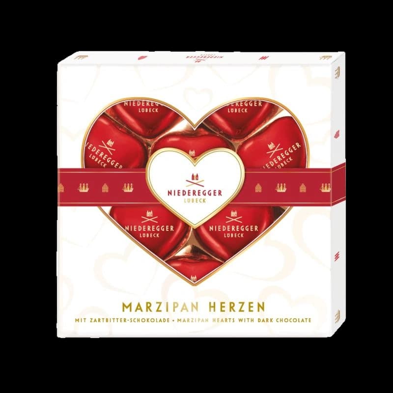 Praline Inimi din Marzipan in Ciocolata Niedergger